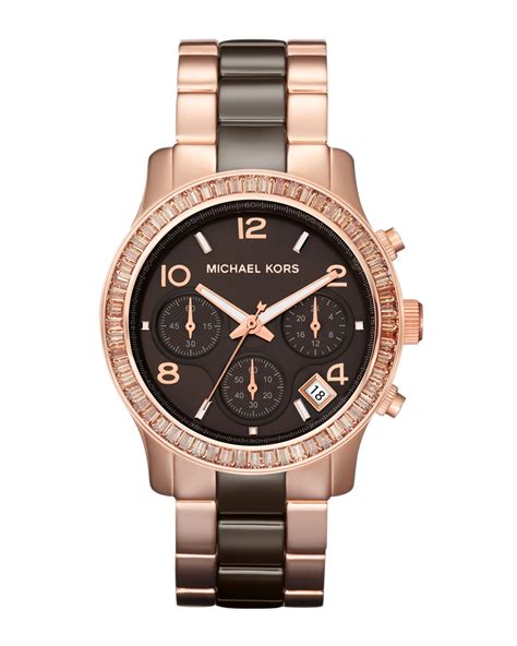 michael kors oversized runway espresso watch|michael kors runway chronograph.